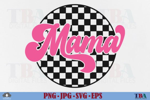 Mama PNG, Retro Checkered Mom SVG Design