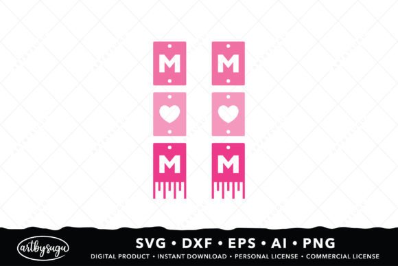 Mom Earrings SVG for Mother’s Day