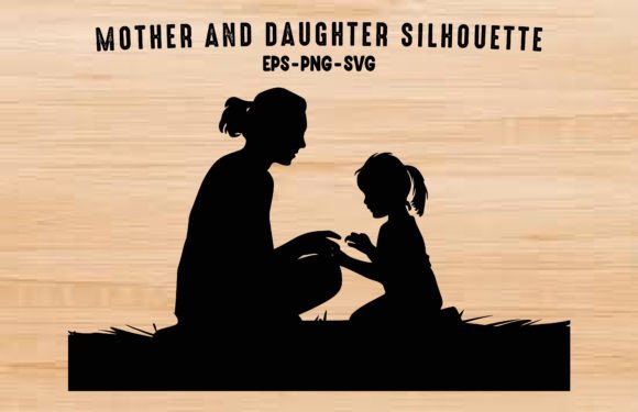 Mother and Daughter Playing Silhouette