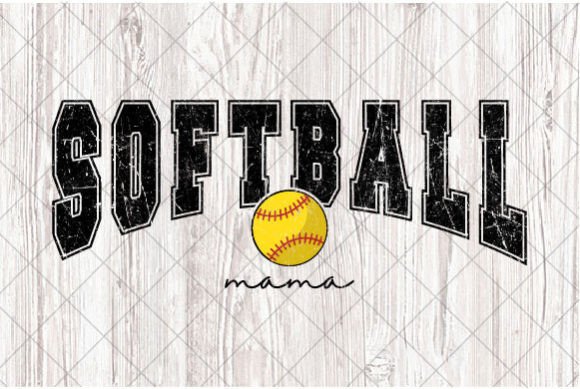 Softball Mama PNG, Retro Varsity Mom SVG