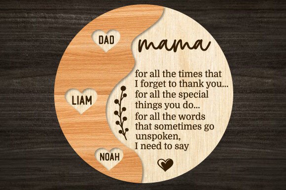 Special Recipe for Mom Laser Cut
