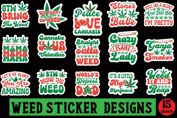 Weed Sticker Designs Bundle